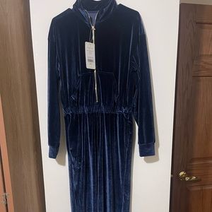 Fabletics velour zip up onesie